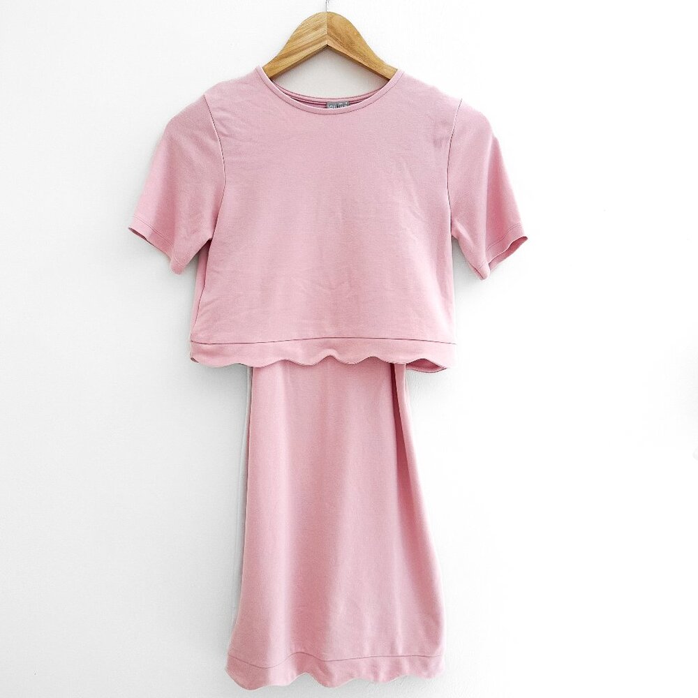 ASOS Light Pink Scallop Dress - Spring, Easter, Baby Shower, Workwear - Size 4